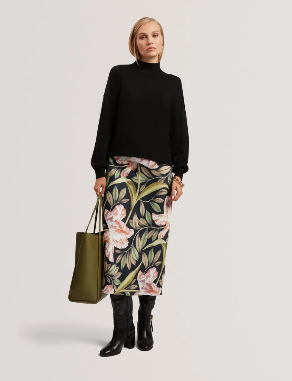2 in 1 Jumper With Floral Print Slip Dress