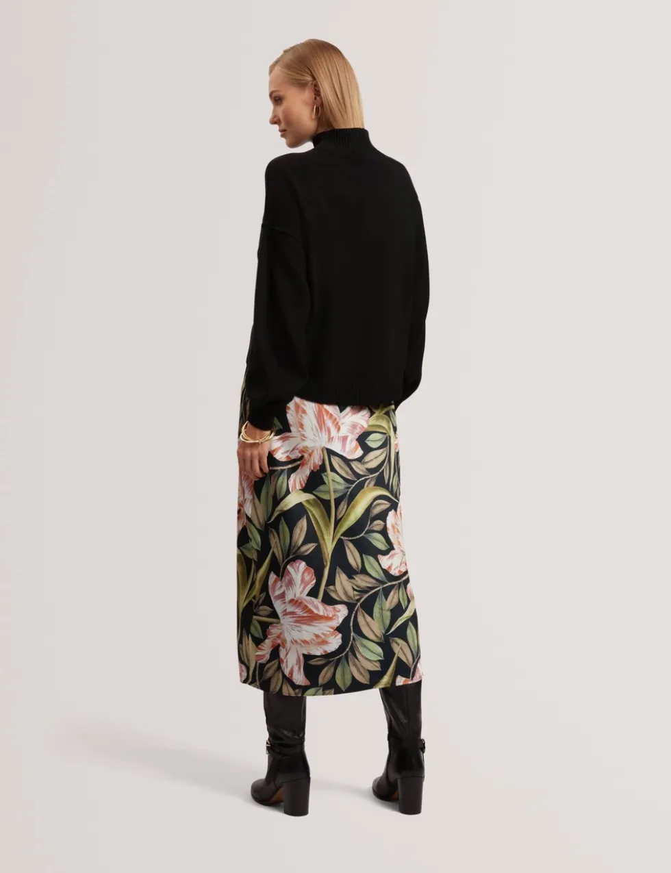 2 in 1 Jumper With Floral Print Slip Dress