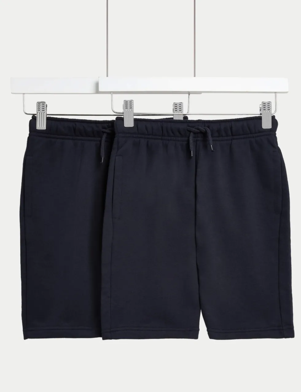 2 Pack Adaptive Cotton Rich Plain Shorts (2-16 Yrs)