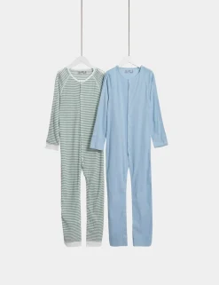 2 Pack Adaptive Pure Cotton Sleepsuits (7lbs-16 Yrs)