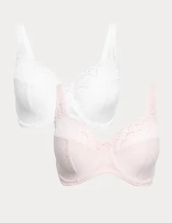 2 Pack Amelia Lace Wired Full Cup Bras (F-J)