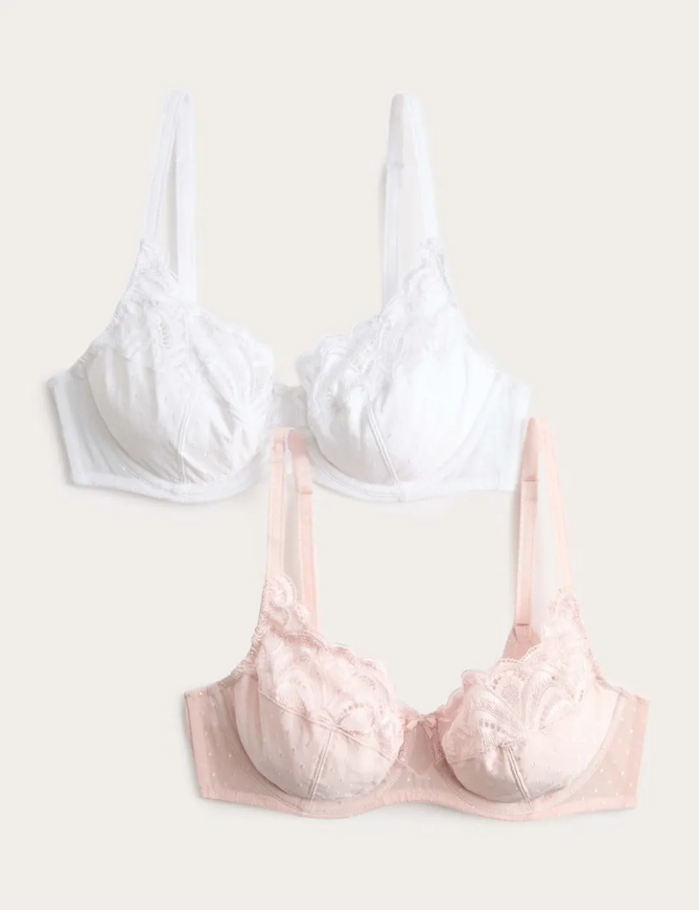 2 Pack Amelia Lace Wired Full Cup Bra (A-E)