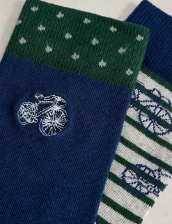 2 Pack Bicycles Cotton Rich Socks
