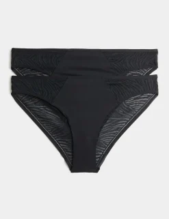 2 Pack Body Lace Brazilian Knickers