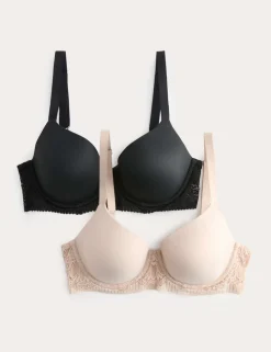 2 Pack Body Soft™ Wired Full Cup Bras (A-E)