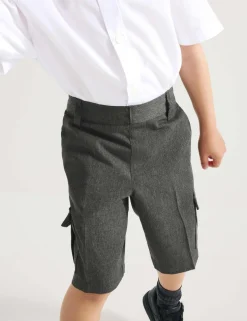 2 Pack Boys' Cargo School Shorts (2-14 Yrs)