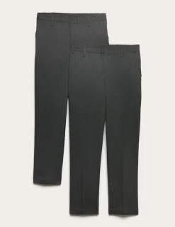 2 Pack Boys' Easy Dressing School Trousers (3-18 Yrs)