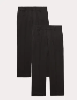 2 Pack Boys' Easy Dressing School Trousers (3-18 Yrs)