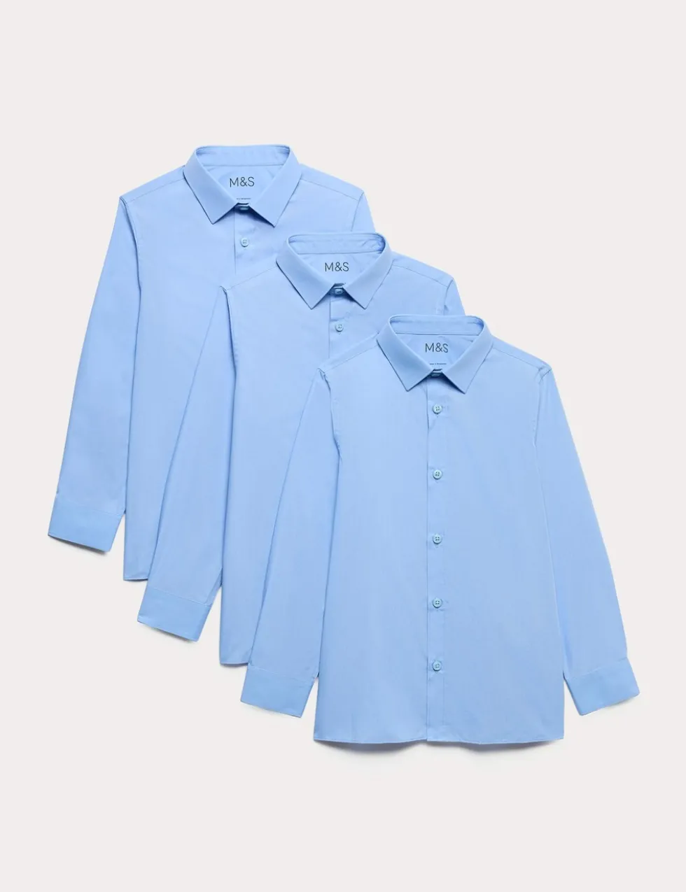 3 Pack Boys' Easy Iron School Shirts (2-16 Yrs)