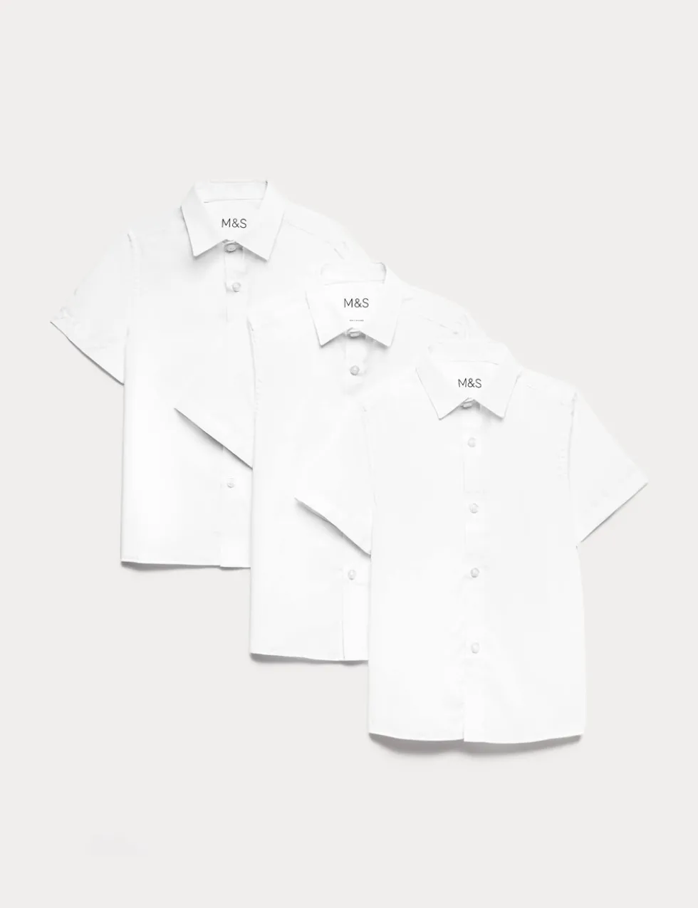 3 Pack Boys' Easy Iron School Shirts (2-16 Yrs)