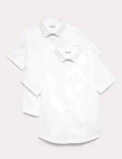 2 Pack Boys' Non-Iron School Shirts (2-18 Yrs)