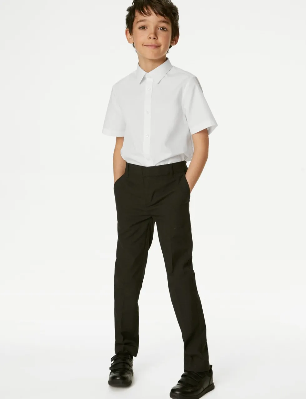 3 Pack Boys' Plus Fit Easy Iron School Shirts (4-18 Yrs)