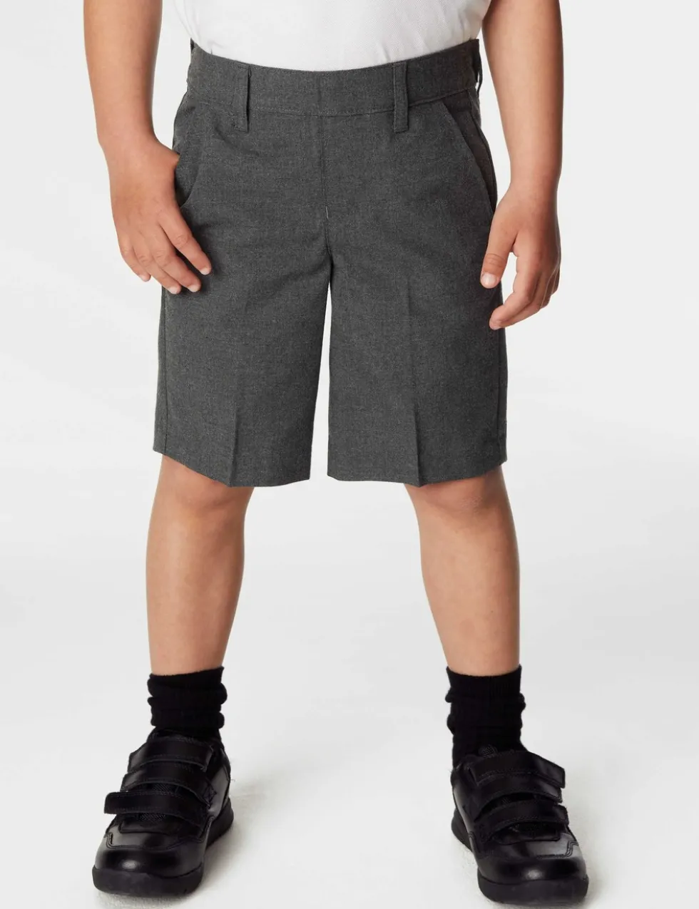 2 Pack Boys' Plus Fit Regular Leg Waist School Shorts (4-14 Yrs)