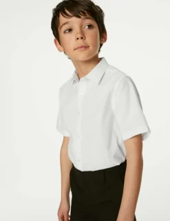 5 Pack Boys' Regular Fit Easy to Iron School Shirts (2-18 Yrs)