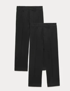 2 Pack Boys' Regular Leg School Trousers (2-18 Yrs)