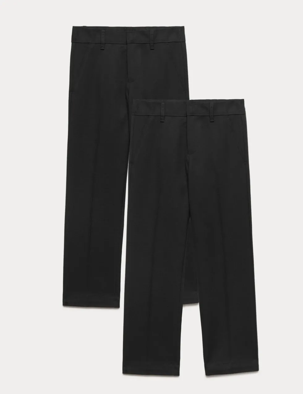 2 Pack Boys' Regular Leg School Trousers (2-18 Yrs)