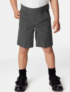 2 Pack Boys' Regular Leg School Shorts (2-14 Yrs)