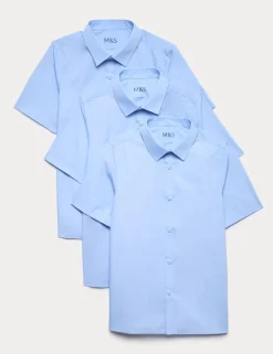 3 Pack Boys' Slim Easy Iron School Shirts (2-16 Yrs)