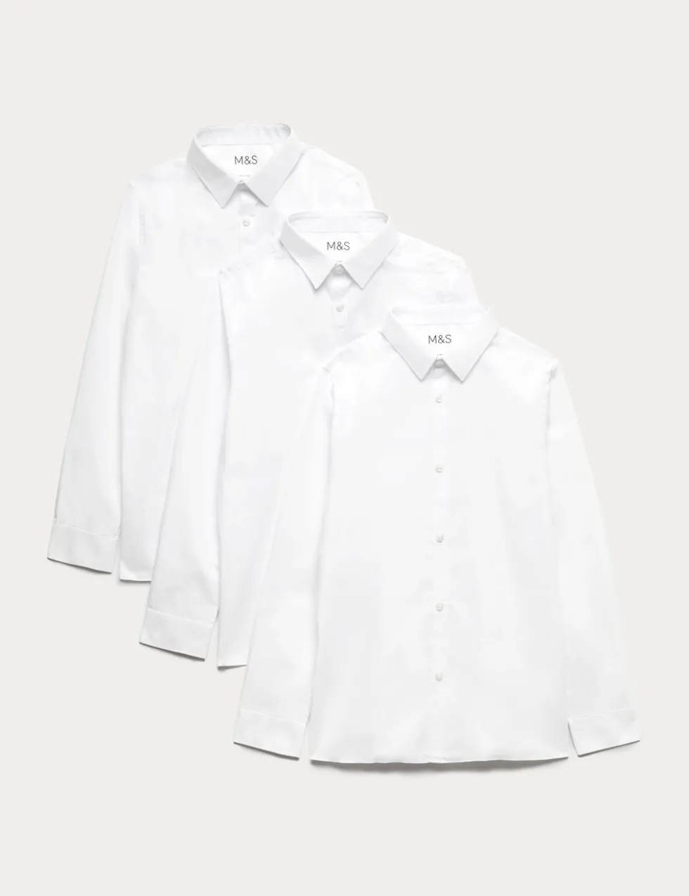 3 Pack Boys' Slim Fit Easy Iron School Shirts (2-16 Yrs)