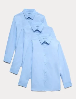 3 Pack Boys' Slim Fit Easy Iron School Shirts (2-16 Yrs)