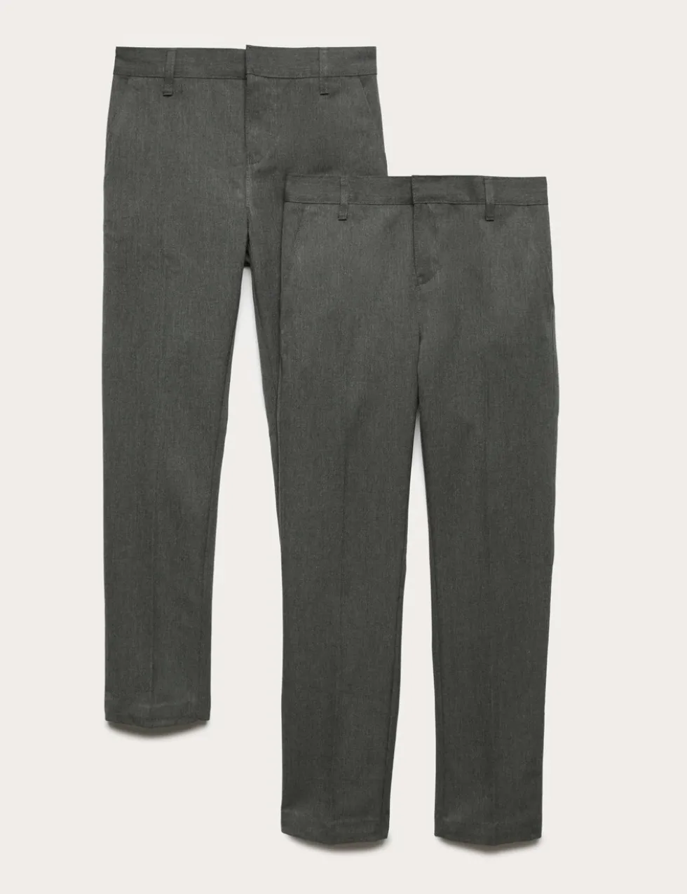 2 Pack Boys' Slim Fit Slim Leg School Trousers