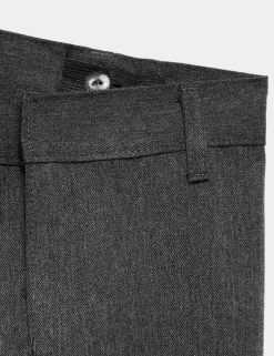 2 Pack Boys' Slim Leg Longer Length School Trousers (2-18 Yrs)