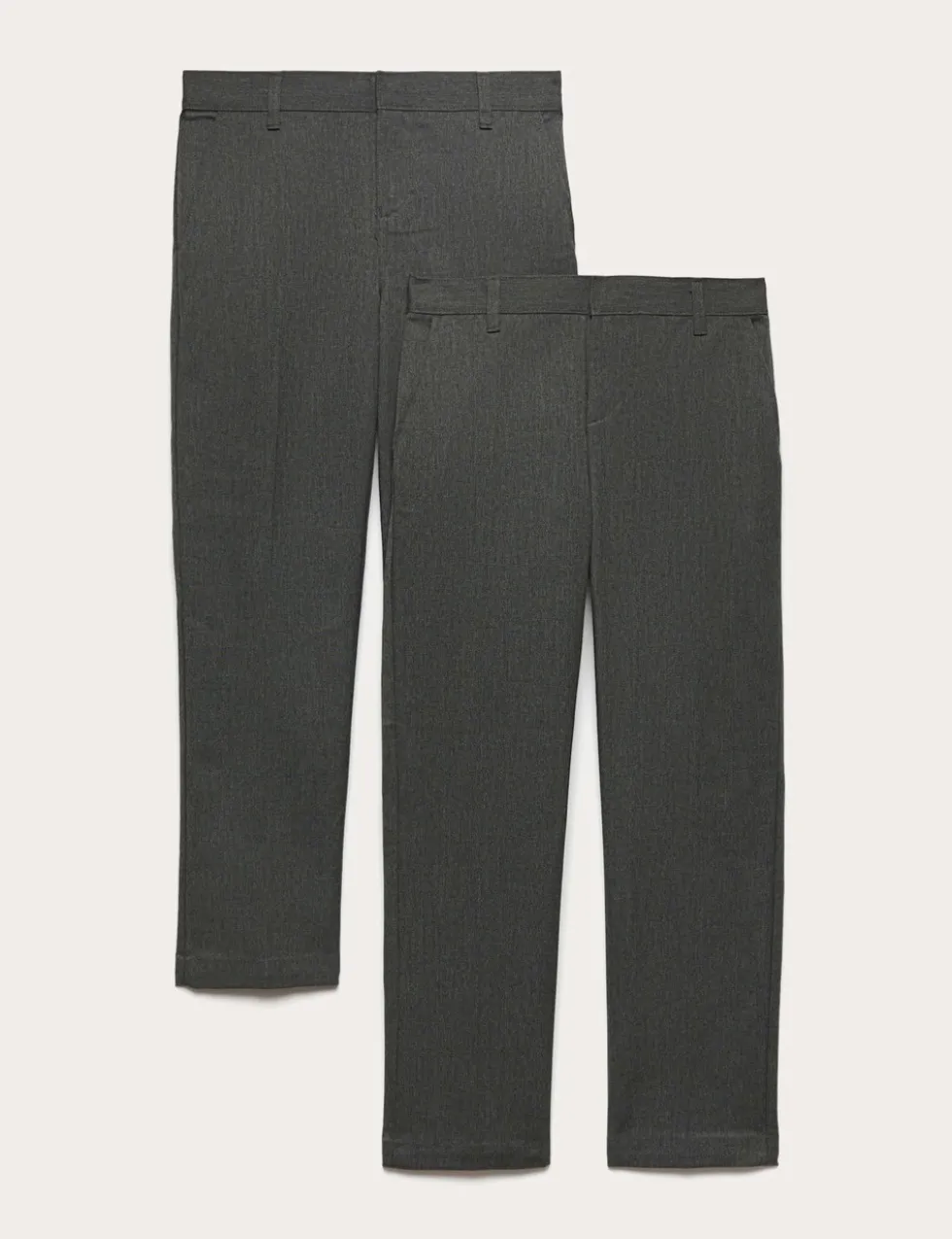 2 Pack Boys' Slim Leg School Trousers (2-18 Yrs)