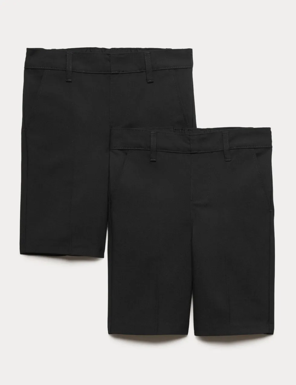 2 Pack Boys' Slim Leg School Shorts (2-14 Yrs)