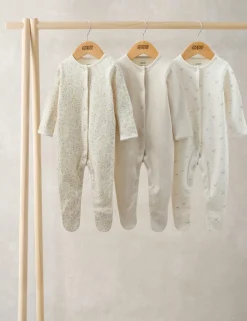 3 Pack Bunny Sleepsuits (6½lbs-24 Mths)