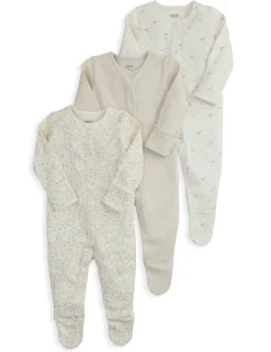 3 Pack Bunny Sleepsuits (6½lbs-24 Mths)