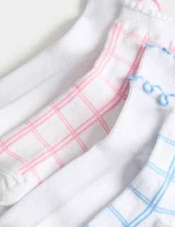 4 Pack Check Frill Socks (6 Small-7 Large)