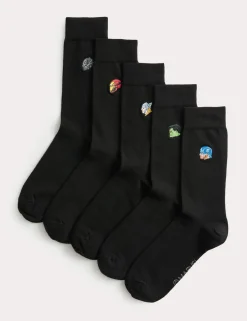 5 Pack Cool & Fresh Avengers Cotton Rich Socks
