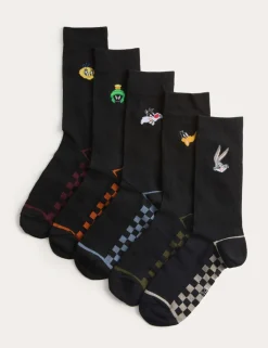 5 Pack Cool & Fresh™ Looney Tunes™ Cotton Rich Socks