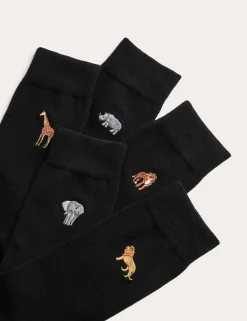 5 Pack Cool & Fresh™ Safari Cotton Rich Socks