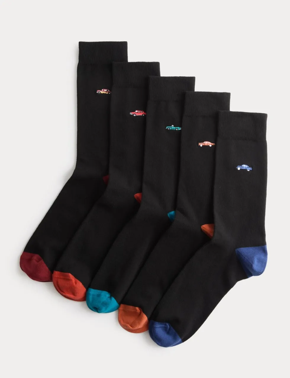 5 Pack Cool & Fresh™ Vintage Car Cotton Rich Socks