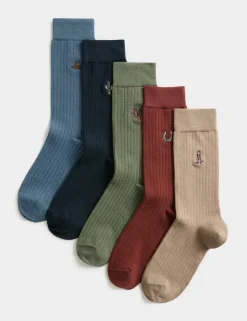5 Pack Cool & Fresh Western Cowboy Socks