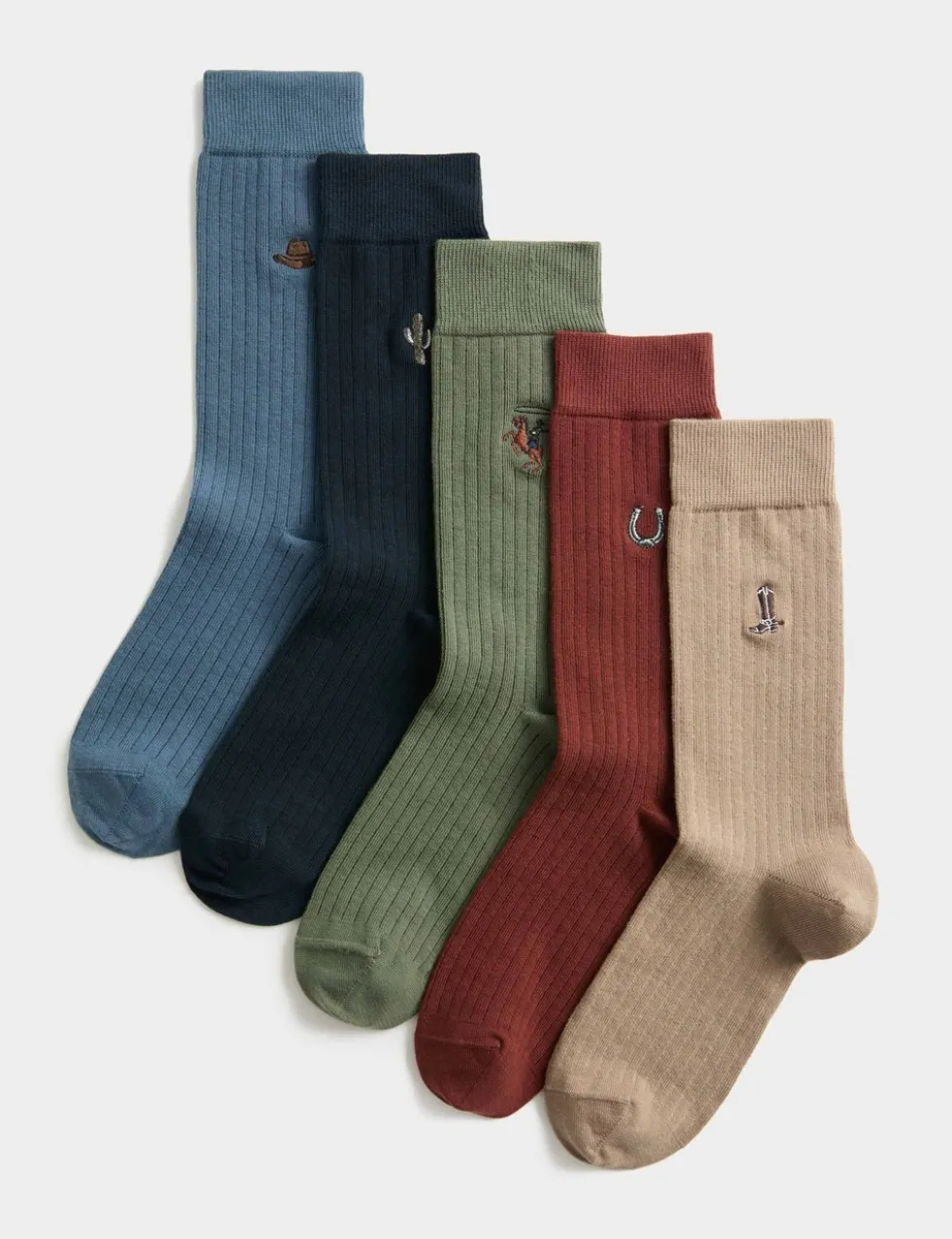 5 Pack Cool & Fresh Western Cowboy Socks