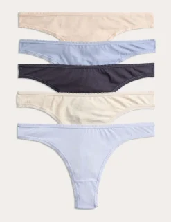 5 Pack Cotton Lycra® Thongs