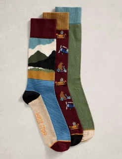 3 Pack Cotton Rich Assorted Socks