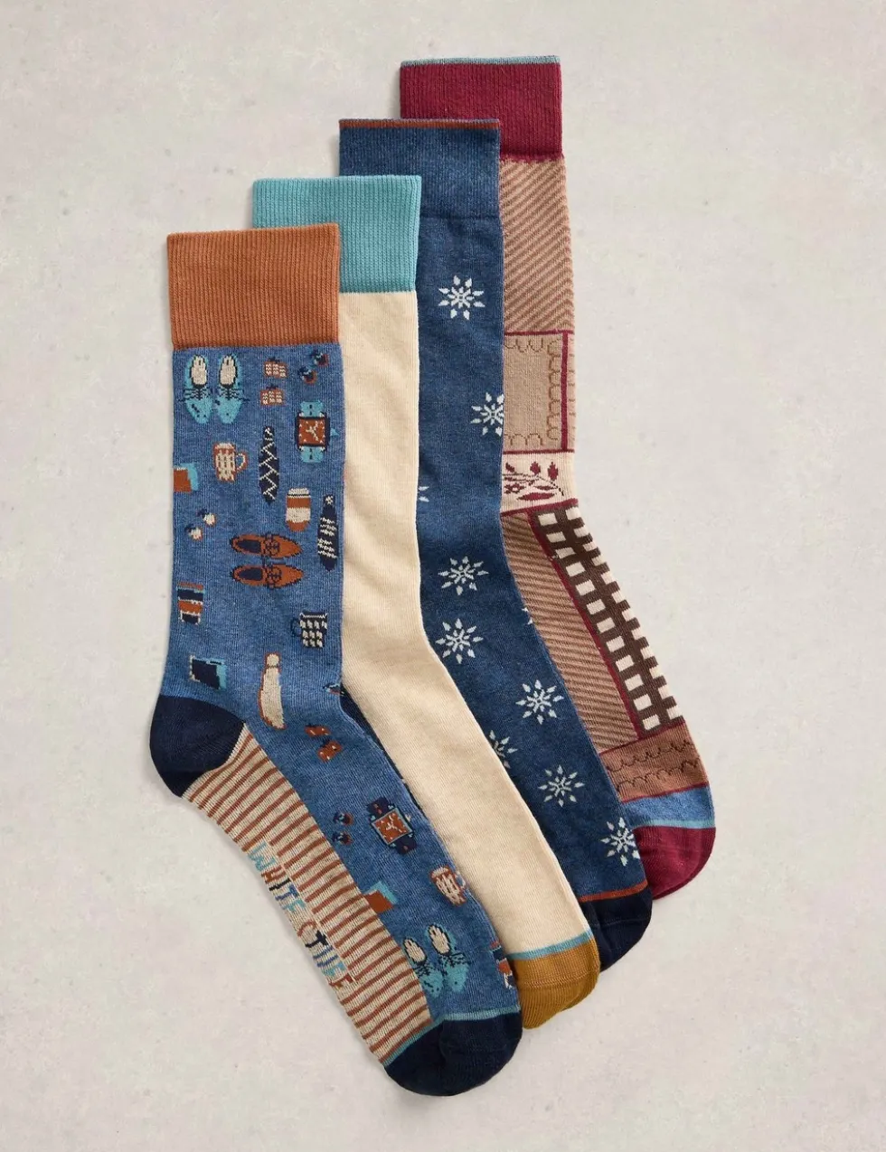 4 Pack Cotton Rich Assorted Socks