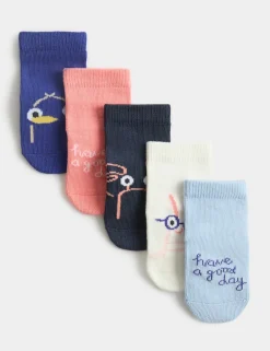 5 Pack Cotton Rich Baby Socks (0-24 Mths)