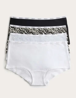 4 Pack Cotton Rich Body Logo Knicker Shorts