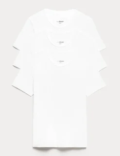 3 Pack Cotton Rich Cool & Fresh™ Crew Neck Stretch Vests
