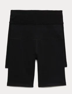 2 Pack Cotton Rich Cycling Shorts (6-16 Yrs)