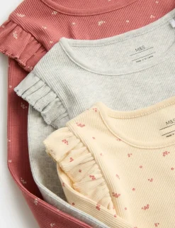 3 Pack Cotton Rich Ditsy Long Sleeve Tops (0-3 Yrs)
