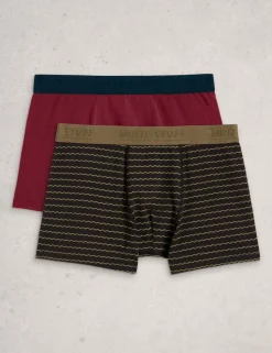 2 Pack Cotton Rich Fish & Plain Boxers