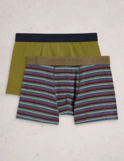 2 Pack Cotton Rich Fish & Plain Boxers