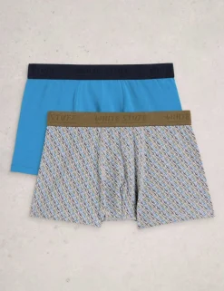 2 Pack Cotton Rich Fish & Plain Boxers
