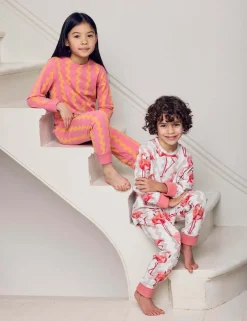 2 Pack Cotton Rich Flamingo Pyjama Sets (1-12 Yrs)