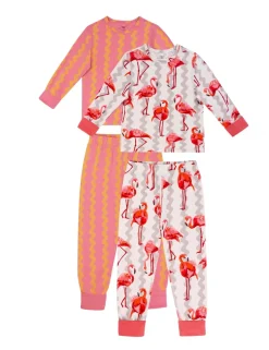 2 Pack Cotton Rich Flamingo Pyjama Sets (1-12 Yrs)